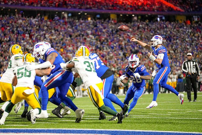 Buffalo Bills and Green Bay Packers on the field